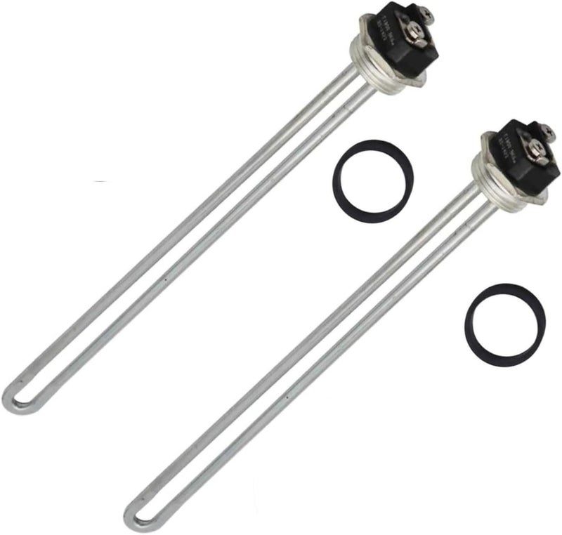 DROMIX Water Heater Element, 4500W 240V, 2PCs Pack, Screw-in Type, High Watt Density, Chrome Coated Copper, fits most models of Dual Element Eletrical Water Heaters, 2PC4500W_EWH - Image 1